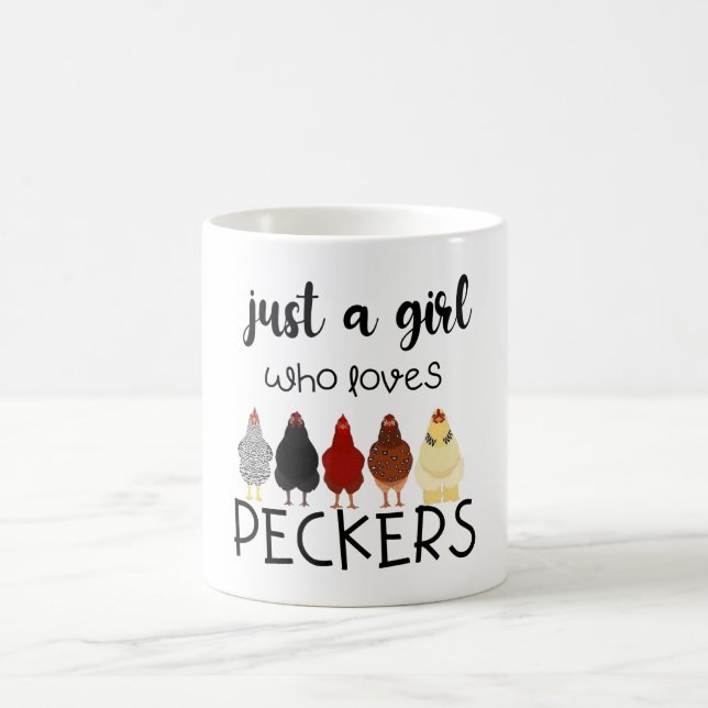 Bara en flicka som Kärlek Peckers Shirt Chickens Ä Kaffemugg (Center)