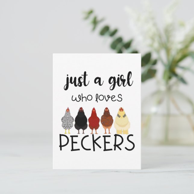 Bara en flicka som Kärlek Peckers Shirt Chickens Ä Vykort (Stående Fram)