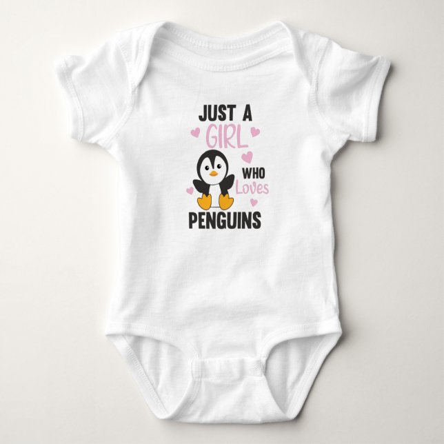 Bara en flicka som Kärlek Penguins Cute Penguin He T Shirt (Framsida)