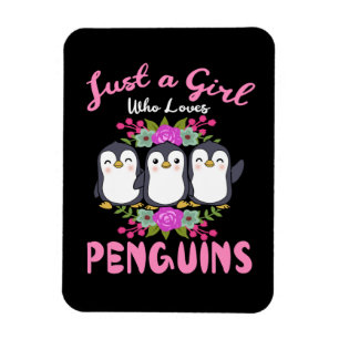 Bara en flicka som Kärlek Penguins Gift Women Pen Magnet