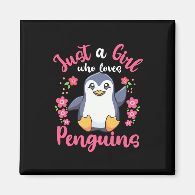 Bara en flicka som Kärlek Penguins Magnet (Framsidan)