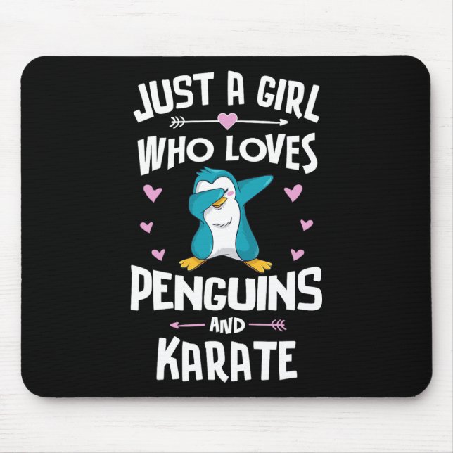 Bara en flicka som Kärlek Penguins och Karate Gift Musmatta (Framsidan)