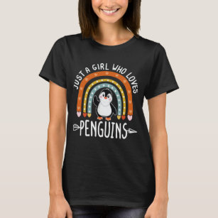 Bara en flicka som Kärlek Penguins Rainbow T Shirt