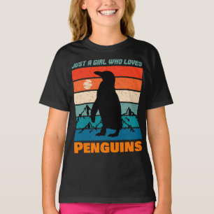 Bara en flicka som Kärlek Penguins Retro Animal T Shirt