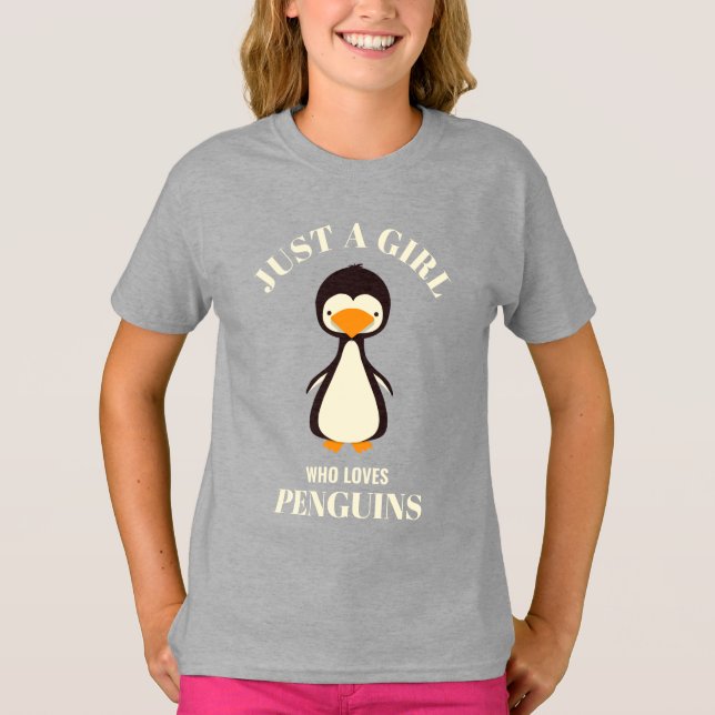 Bara en flicka som kärlek Penguins T-Shirt (Framsida)