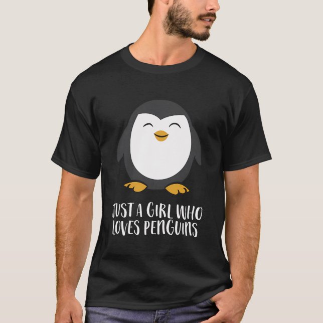 Bara en flicka som Kärlek Penguins T Shirt (Framsida)