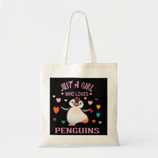 Bara en flicka som Kärlek Penguins T-Shirt Trucker Tygkasse