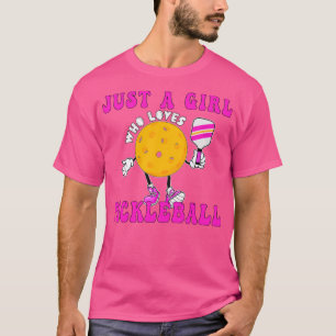 Bara en flicka som Kärlek Pickleball Funny Pickleb T Shirt
