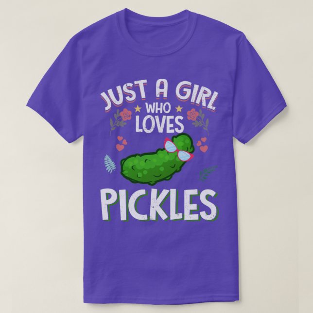 Bara en flicka som Kärlek Pickles Funny Farmer T Shirt (Design framsida)