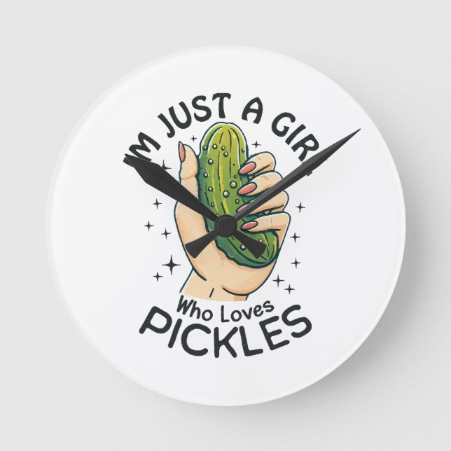 Bara en flicka som Kärlek Pickles - Ljuny Vegan Rund Klocka (Framsida)
