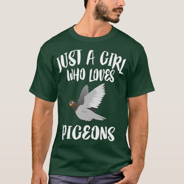 Bara en flicka som Kärlek Pigeons Bird Owner T Shirt (Framsida)