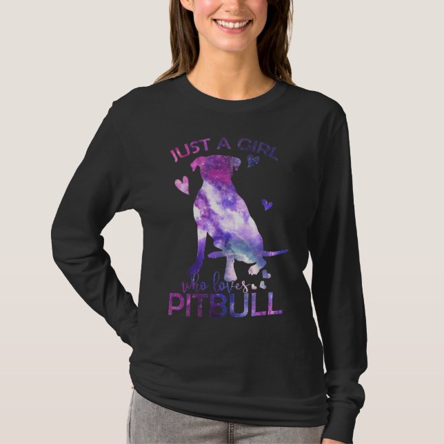 Bara en flicka som Kärlek Pitbull T Shirt (Framsida)