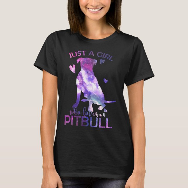 Bara en flicka som Kärlek Pitbull T Shirt (Framsida)