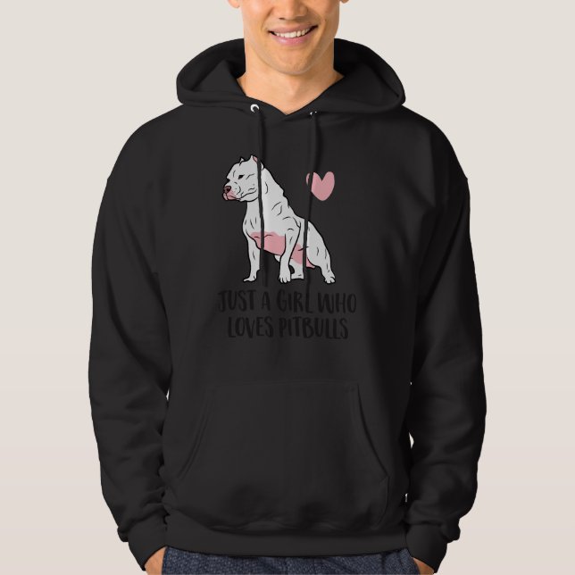 Bara en flicka som Kärlek Pitbulls 165 Hoodie (Framsida)