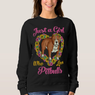 Bara en flicka som Kärlek Pitbulls Cute Hundar Gir T Shirt
