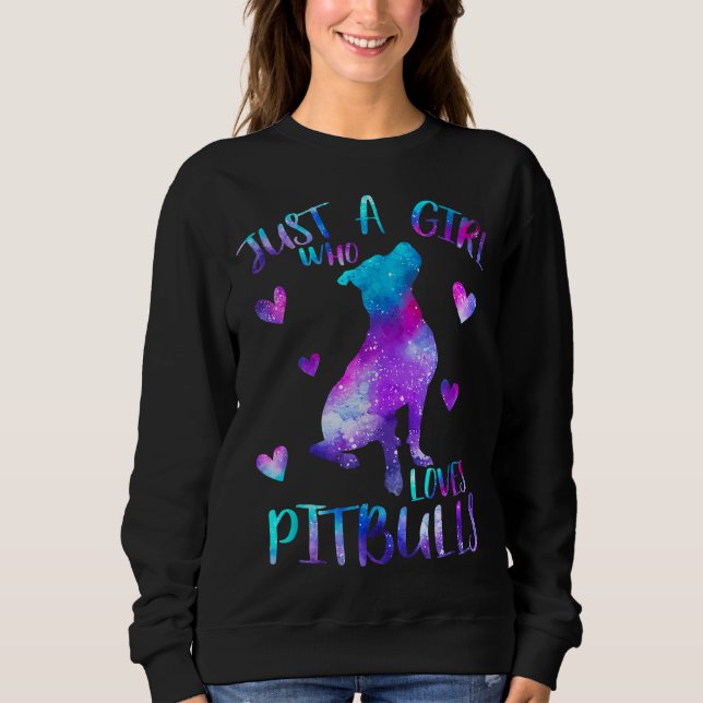 Bara en flicka som Kärlek Pitbulls Galaxy Space Pi T Shirt (Framsida)