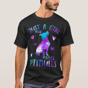 Bara en flicka som Kärlek Pitbulls Galaxy Space Pi T Shirt