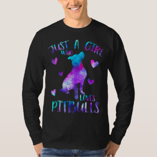 Bara en flicka som Kärlek Pitbulls Galaxy Space Pi T Shirt