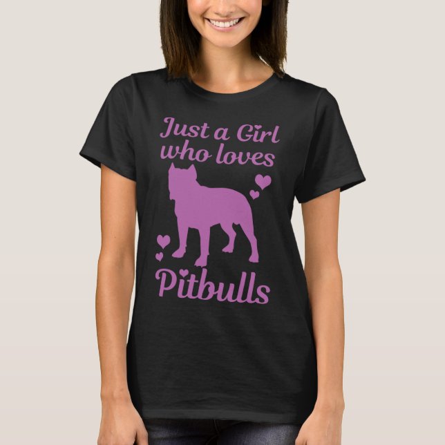 Bara en flicka som Kärlek Pitbulls Pitbull Mamma H T Shirt (Framsida)