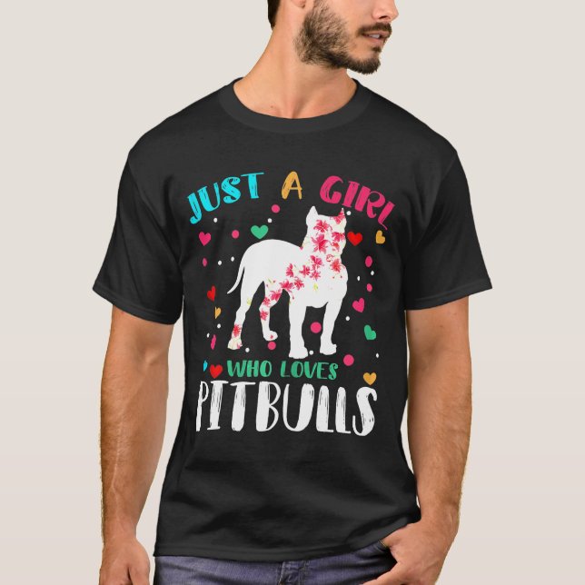 Bara en flicka som Kärlek Pitbulls Silhouette Flow T Shirt (Framsida)