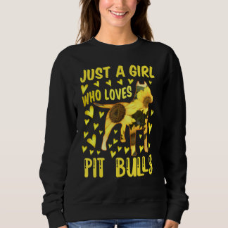 Bara en flicka som Kärlek Pitbulls Solros Womens T Shirt