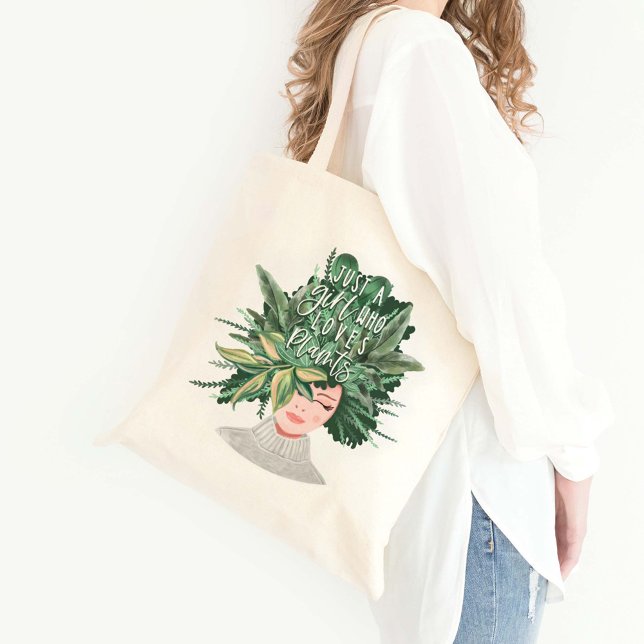Bara en flicka som Kärlek planterar | | Crazy Plan Tygkasse (Just A Girl Who Love Plants | | Crazy Plant Lady Tote Bag)