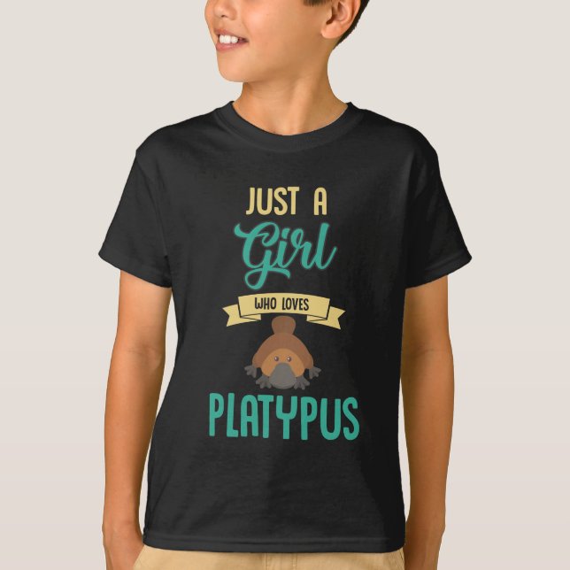 Bara en flicka som Kärlek Platypus Zoology Mammal  T Shirt (Framsida)