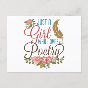 Bara en flicka som Kärlek Poetry Poet Dikt Writer Vykort