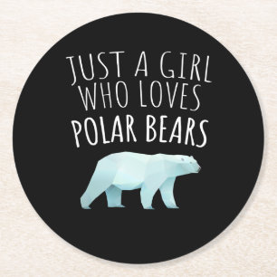 Bara en flicka som Kärlek Polar Bär Underlägg Papper Rund