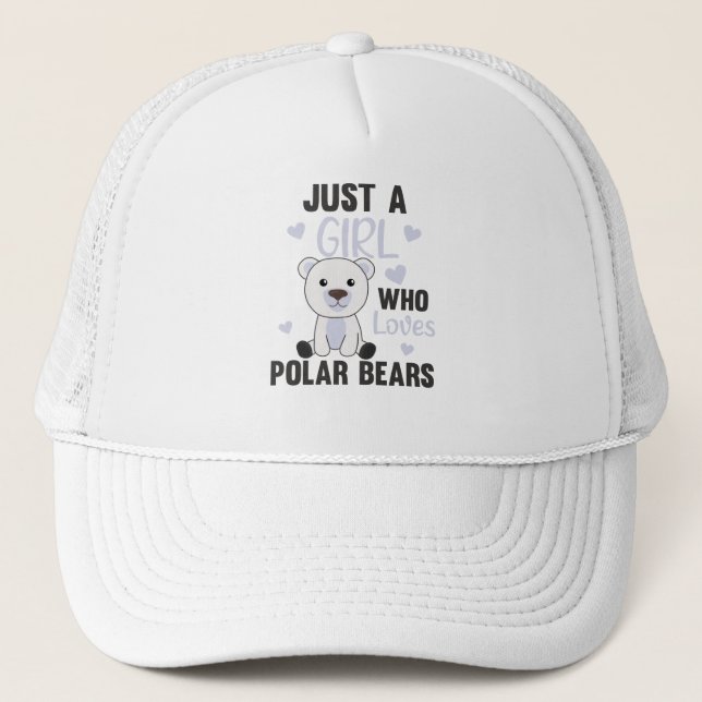 Bara en flicka som Kärlek Polar Bears - Cute Polar Keps (Framsida)