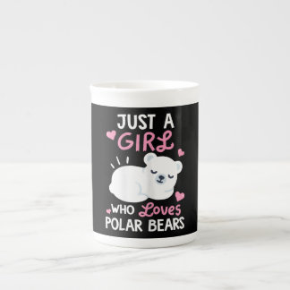 Bara en flicka som Kärlek Polar föder djur. Benporslin Mugg