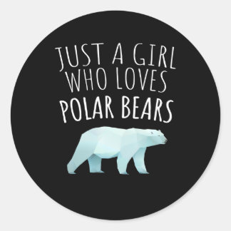 Bara en flicka som Kärlek Polar föder djur. Runt Klistermärke