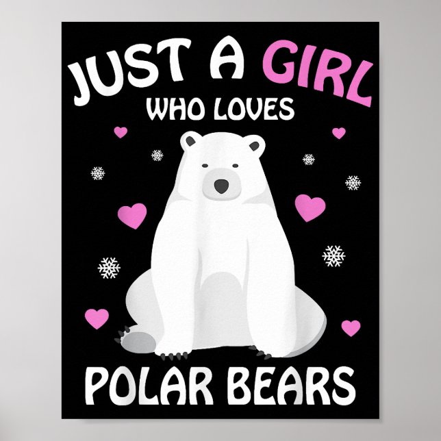 Bara en flicka som Kärlek Polar ger skon Polar Bea Poster (Framsidan)