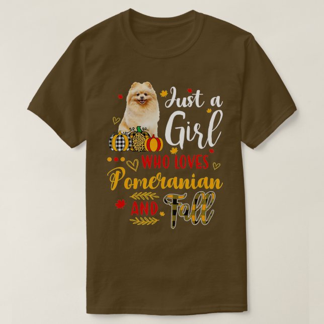Bara en flicka som Kärlek Pommern och hösten P T Shirt (Design framsida)