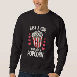 Bara en flicka som Kärlek Popcorn Cinema Snack for Lång Ärmad Tröja