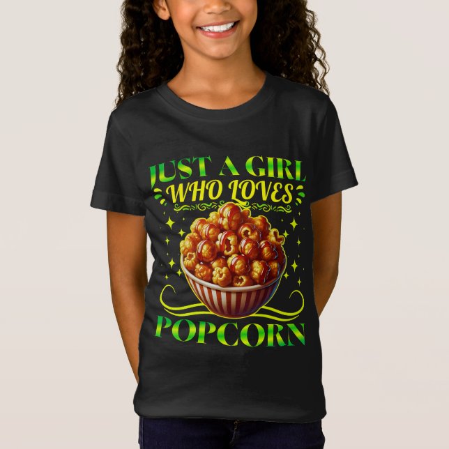 Bara en flicka som kärlek popcorn t shirt (Framsida)