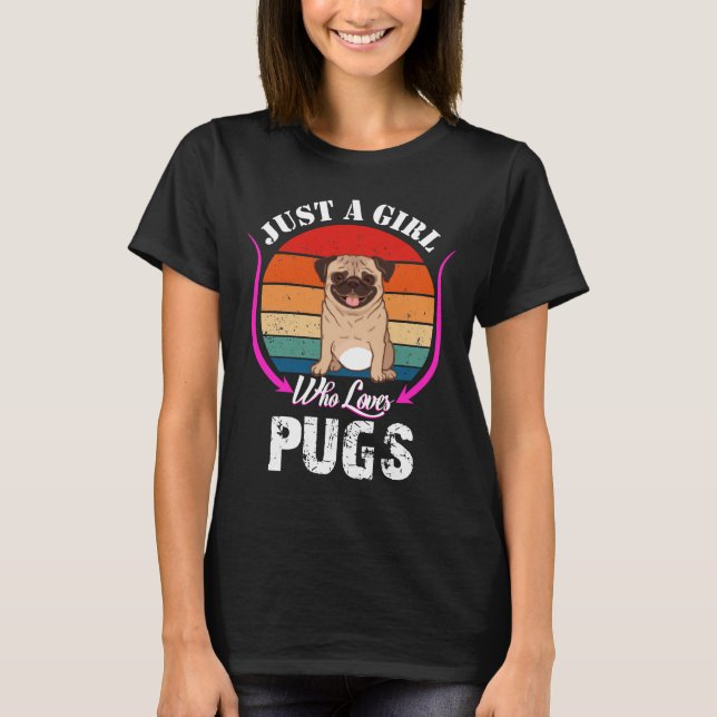 Bara en flicka som kärlek pug Classic T-Shirt 464 (Framsida)