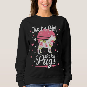 Bara en flicka som Kärlek Pugs Hund Djurälskare Es T Shirt