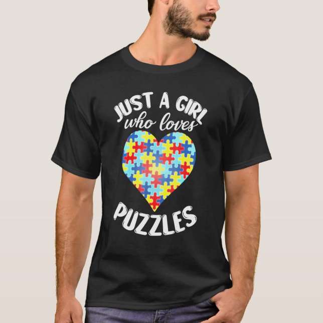 Bara en flicka som Kärlek Puzzles Jigszle Puzzle T Shirt (Framsida)