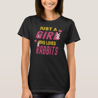 Bara en flicka som kärlek Rabbits Bunny Älskare Gi T Shirt