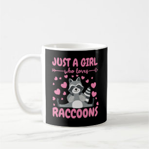 Bara en flicka som Kärlek Raccoon Älskare Sopor Pa Kaffemugg
