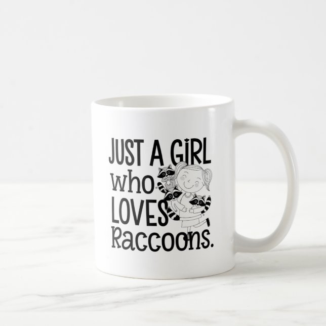 Bara en flicka som Kärlek Raccoons söta design Kaffemugg (Höger)
