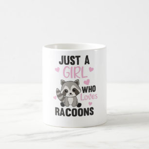 Bara en flicka som Kärlek Racoons Kawaii Raccoon Kaffemugg