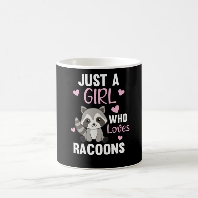 Bara en flicka som Kärlek Racoons Kawaii Raccoon Kaffemugg (Center)