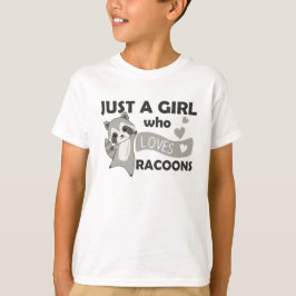 Bara en flicka som Kärlek Racoons Kawaii Raccoon T Shirt