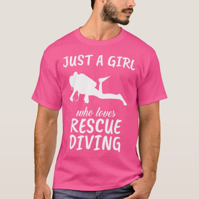 Bara en flicka som Kärlek Rädding Diving Dyka T Shirt (Framsida)