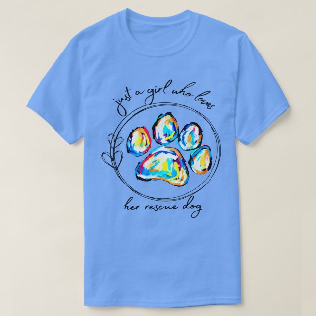 Bara en flicka som Kärlek Rädding Hund älskare Hun T Shirt (Design framsida)