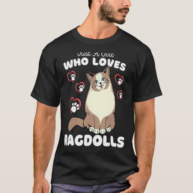 Bara en flicka som Kärlek Ragdolls Cute Kitten Kid T Shirt (Framsida)