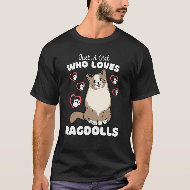 Bara en flicka som Kärlek Ragdolls Cute Kitten Kid T Shirt (Framsida)