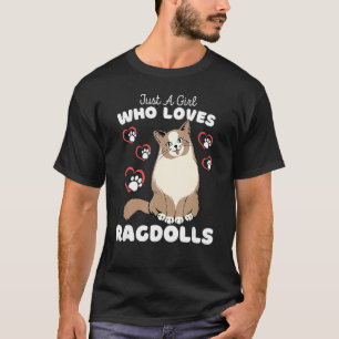 Bara en flicka som Kärlek Ragdolls Cute Kitten Kid T Shirt